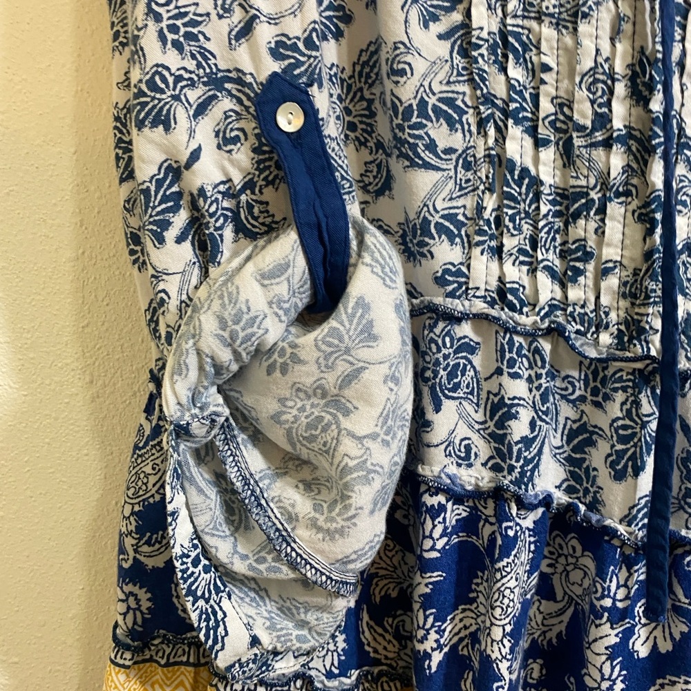 Style & Co. Blue and Yellow Floral Blouse - Picture 3 of 5